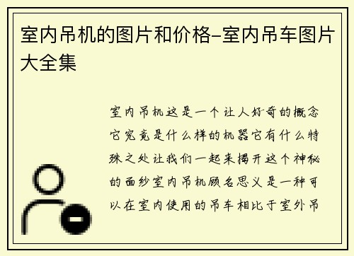 室内吊机的图片和价格-室内吊车图片大全集